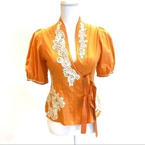 ANTHROPOLOGIE C. Keer Tie Front Top